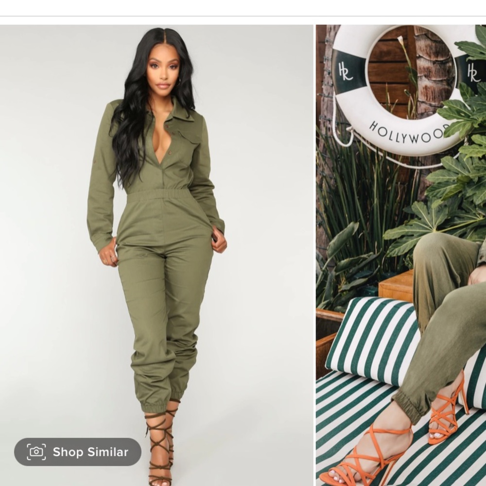Olive green FashionNova Jumpsuit